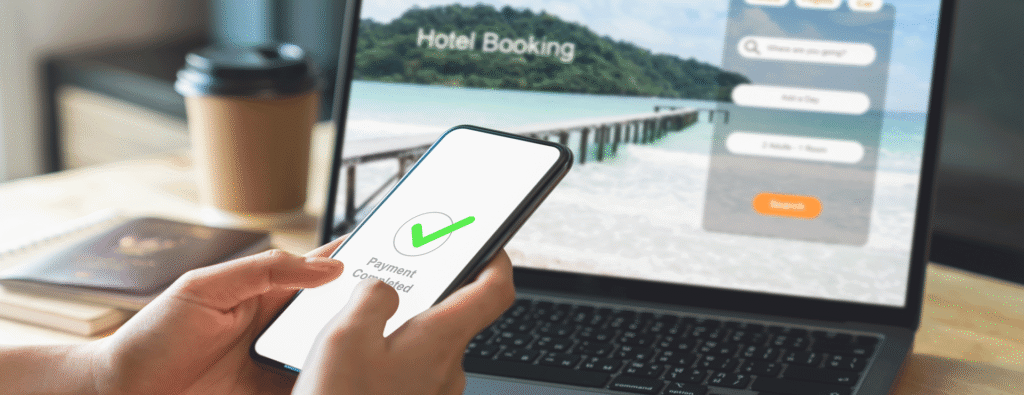 Digital interface for managing travel bookings, part of MADISON Travel & Tourism solutions.