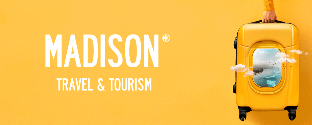 Conceptual image representing innovation and digital transformation in the tourism sector, key values of MADISON Travel & Tourism.